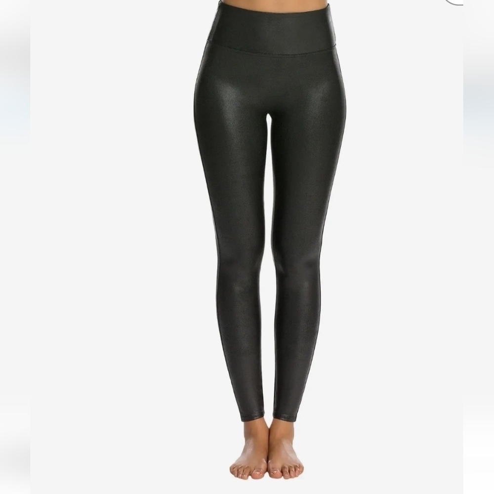 Spanx size S faux leather leggings Black